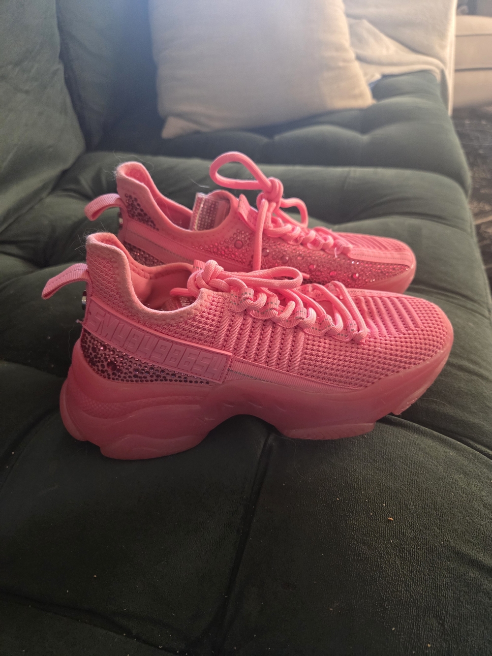 Steve Madden Crystal Hot Pink Sneakers Size 6